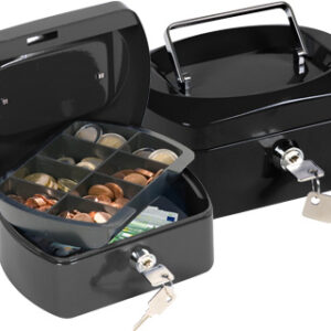 Cofre Q-Connect c/ Bandeja p/ Moedas 152X80X115 mm Preto
