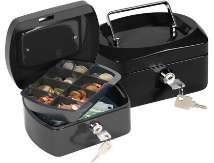 Cofre Q-Connect c/ Bandeja p/ Moedas 152X80X115 mm Preto