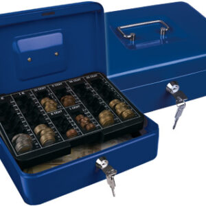 Cofre Q-Connect c/ Bandeja p/ Moedas 250X90X180 mm Azul