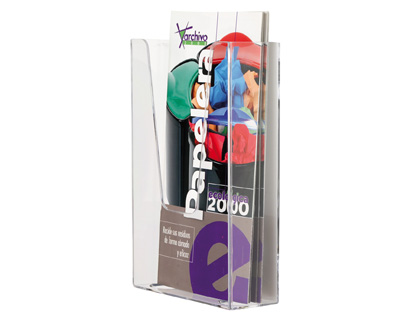 Expositor Mural Archivo 2000 Metacrilato 1/3 A4 Transparente 110X45X180 mm Um Compartimento