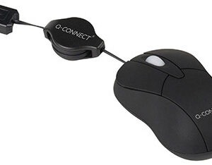 Rato Mini Optico 800 Dpi Retratil Usb 1,5 Ghz Preto - Q-CONNECT