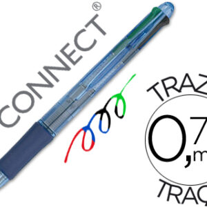Caneta Q-Connect 4 em 1, c/ As Cores Azul, Preto, Verde e Vermelho