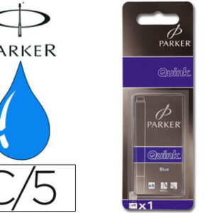 Tinta Parker Quink Azul Permanente Caixa de 5 Recargas