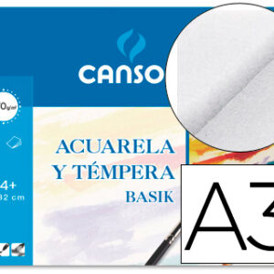 Papel Aguarela Basik Canson Din-A3 370 Gr Embalagem de 6 Folhas