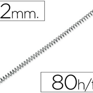 Espiral Metalico Yosan Preto Passo 64 5:1 12mm Calibre 1,00mm