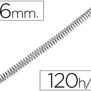 Espiral Metalico Yosan Preto Passo 64 5:1 16mm Calibre 1,20mm