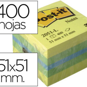 Bloco Notas Adesivas Post-It 51X51 mm Minicubo Cor Rosa 2051-P 400 Folhas
