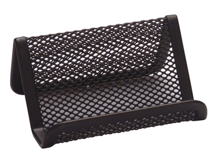 Porta Cartoes Q-Connect de Visita em Rede Metalico, 11X7,5X5 cm, Preto