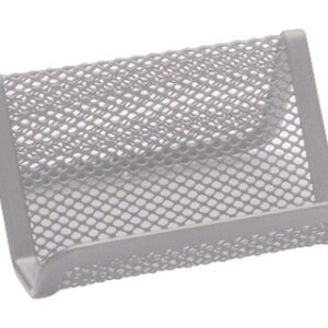 Porta Cartoes Q-Connect de Visita em Rede Metalico, 11X7,5X5 cm, Prata