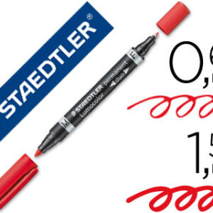 Marcador Staedtler Lumocor Permanente Duo 348 Vermelho Ponta F 0,6 mm Ponta M 1,5 mm