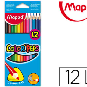 Lápis de Cores Maped Triangulares Caixa de 12 Cores