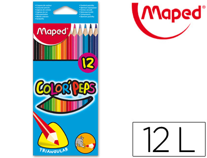 Lápis de Cores Maped Triangulares Caixa de 12 Cores
