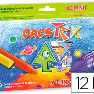 Lápis de Cera Alpino Dacs Trix Triangular Caixa de 12 Unidades