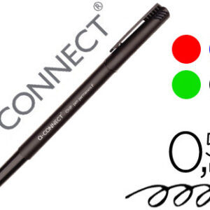 Marcador Q-Connect Retroprojecao Ponta Fibra Super Fina Redonda 0.5 mm Permanente Bolsa 4 Marcadores