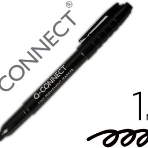 Marcador Q-Connect p/ CD/DVD Ponta Fibra Permanente Preto Ponta Redonda 1,0mm