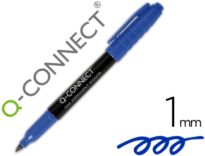 Marcador Q-Connect p/ CD/DVD Ponta Fibra Permanente Azul Ponta Redonda 1,0 mm