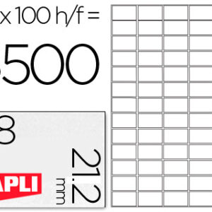 Etiquetas Adesivas Apli 1283 Tamanho 70X35 mm p/Impressão (100 Folhas) Din A4