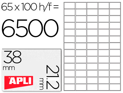 Etiquetas Adesivas Apli 1283 Tamanho 70X35 mm p/Impressão (100 Folhas) Din A4
