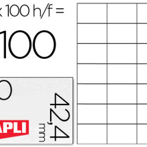 Etiquetas Adesivas Apli 1276 Tamanho 70X42,4mm p/Impressão (100 Folhas) Din A4