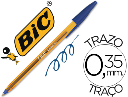 Caneta Bic Cristal Ponta Fina Azul