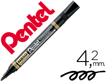 Marcador Pentel N850 Permanente Ponta Redeonda Preto
