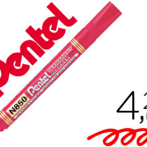 Marcador Pentel N850 Permanente Ponta Redeonda Vermelho