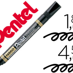Marcador Pentel N860 Permanente Biselado Preto