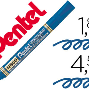 Marcador Pentel N860 Permanente Biselado Azul