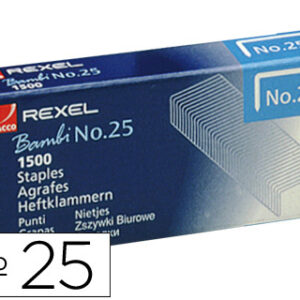 Pack 1500x Agrafos Rexel N?25 21/4