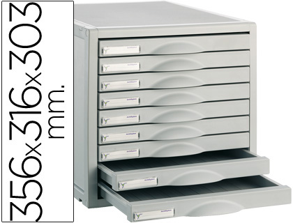 Bloco Classificador de Secretaria 8409C 356X316X303 mm 9 Gavetas Cor Cinza - Archivo 2000