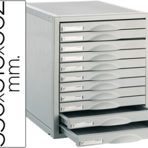 Bloco Classificador Archivo 2000 de Secretaria 8211C 356X316X362 mm 11 Gavetas Cor Cinza