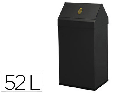 Balde de Lixo Sie Metalico c/ Tampa Giratoria Capacidade 52 Litros 65x25x32 cm