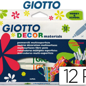 Marcador Giotto Decor Materials -Caixa de 12 Cores Sortidas