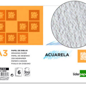 Papel Aguarela Din-A3 300 Gr- Embalagem de 6 Folhas