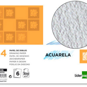 Papel Aguarela Din A4 300 Gr- Embalagem de 6 Folhas