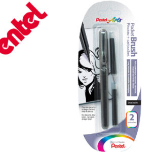 Blister Caneta Pincel Pentel Xgfkp/Fp10 Preto Tinta Da China c/ Recarga