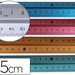 Reguas Liderpapel Metalica Alumínio 15cm Cores Sortidas
