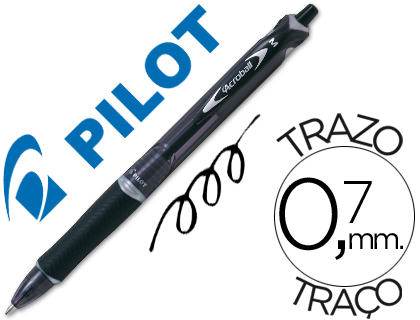 Caneta Pilot Acroball Preto Tinta Oleo Ponta de Esfera de 1,0mm Retratil