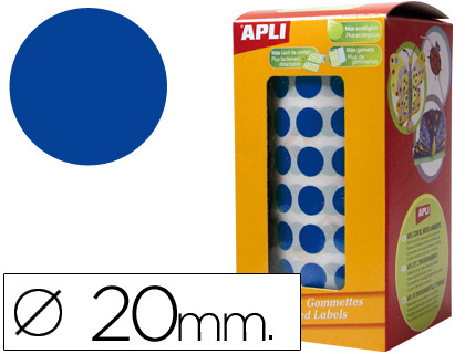 Etiquetas Auto Adesivas Apli Circulares 20mm Azul em Rolo