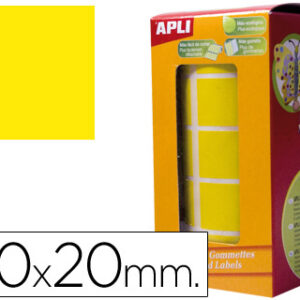 Etiquetas Auto Adesivas Apli Quadradas 20X20 mm Amarelo em Rolo