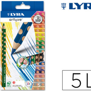 L?pis de Cores Lyra Groove Triangular Minas de 4,25 mm Caixa de 5 Cores