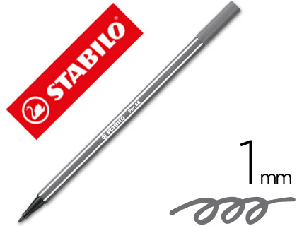 Marcador Stabilo Aguarelavel Pen 68 Cinza Azulado Medio 1 mm