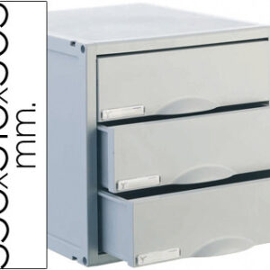 Bloco Classificador Archivo 2000 de Secretaria 356X316X303 mm 3 Gavetas Cor Cinza