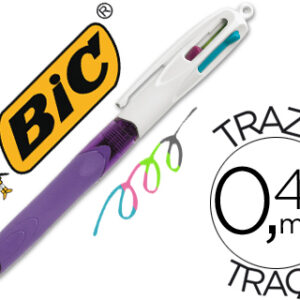 Caneta Bic Quatro Cores c/ Grip Cores Pastel Ponta 1,3 mm