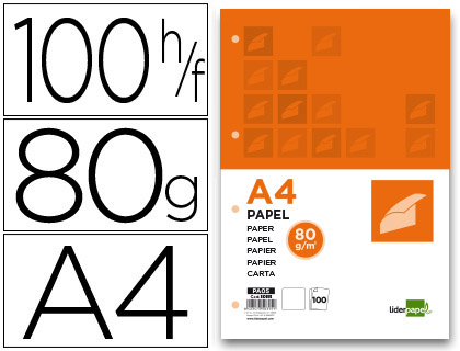 Papel Din A4 80 Gr Embalagem de 100 Folhas Liso 4 Furos