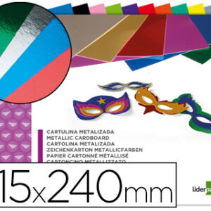 Bloco Trabalhos Manuais Cartolina Metalizada 210X297 mm 10F 250Gr Cores Sortidas
