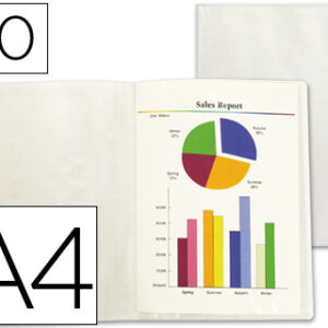 Capa Catalogo Din A4 c/ 20 Bolsas Polipropileno Traslucida Transparente