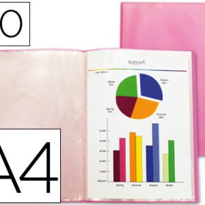 Capa Catalogo Din A4 c/ 40 Bolsas Polipropileno Traslucida Vermelho Frosty
