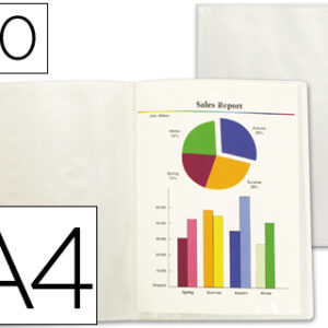 Capa Catalogo Din A4 c/ 40 Bolsas Polipropileno Traslucida Transparente