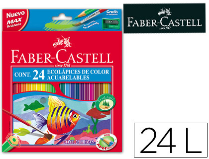 Lápis de Cores Faber-Castell Aguarelaveis C/ 24 Sortidos